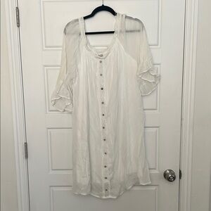 Women's White Button-Down Top